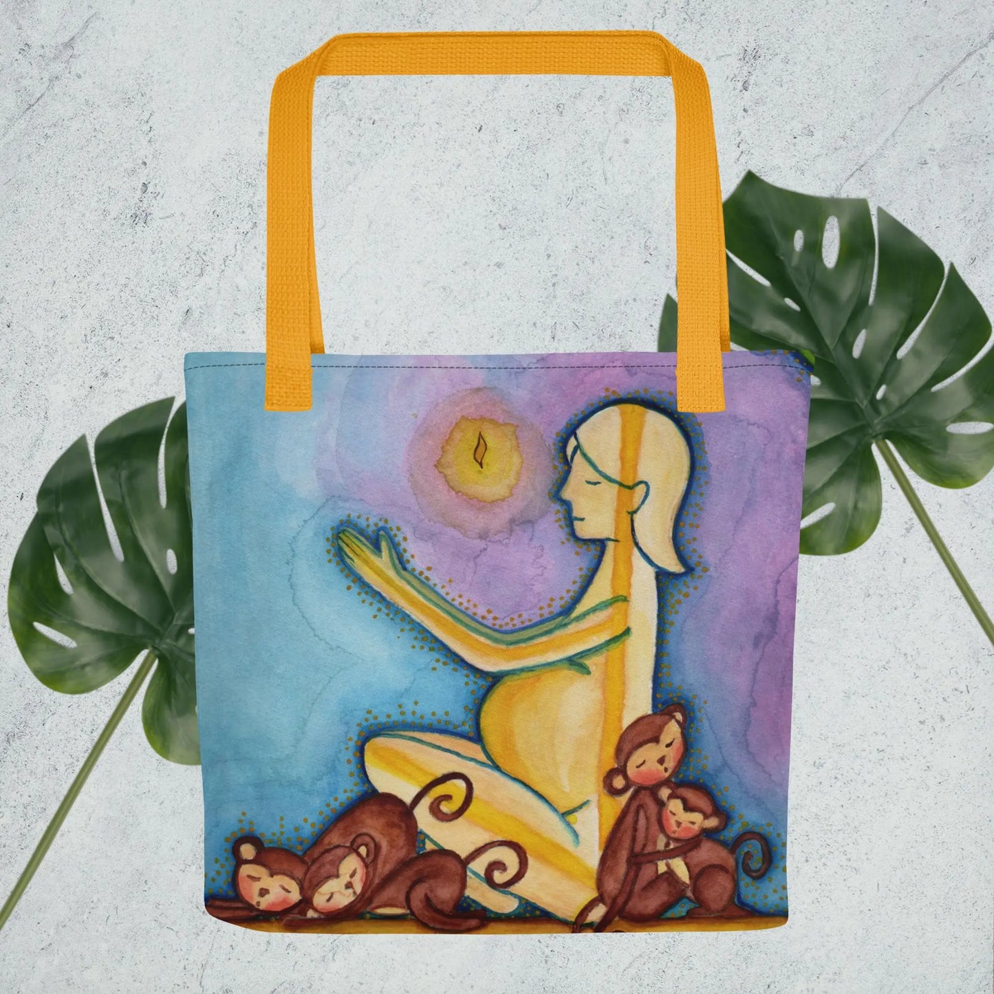 All-Over Print Tote Bag (meditating on the inner light)