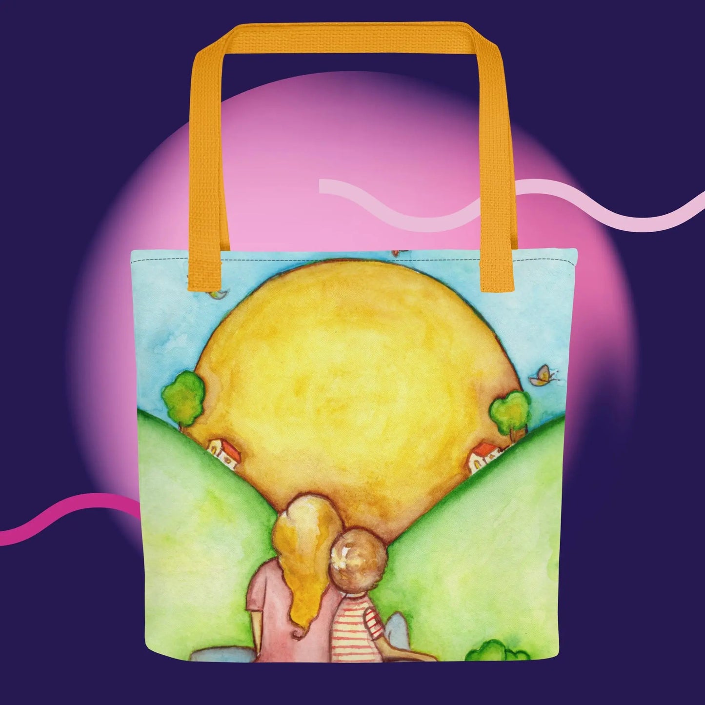 All-Over Print Tote Bag (watching the sunrise)