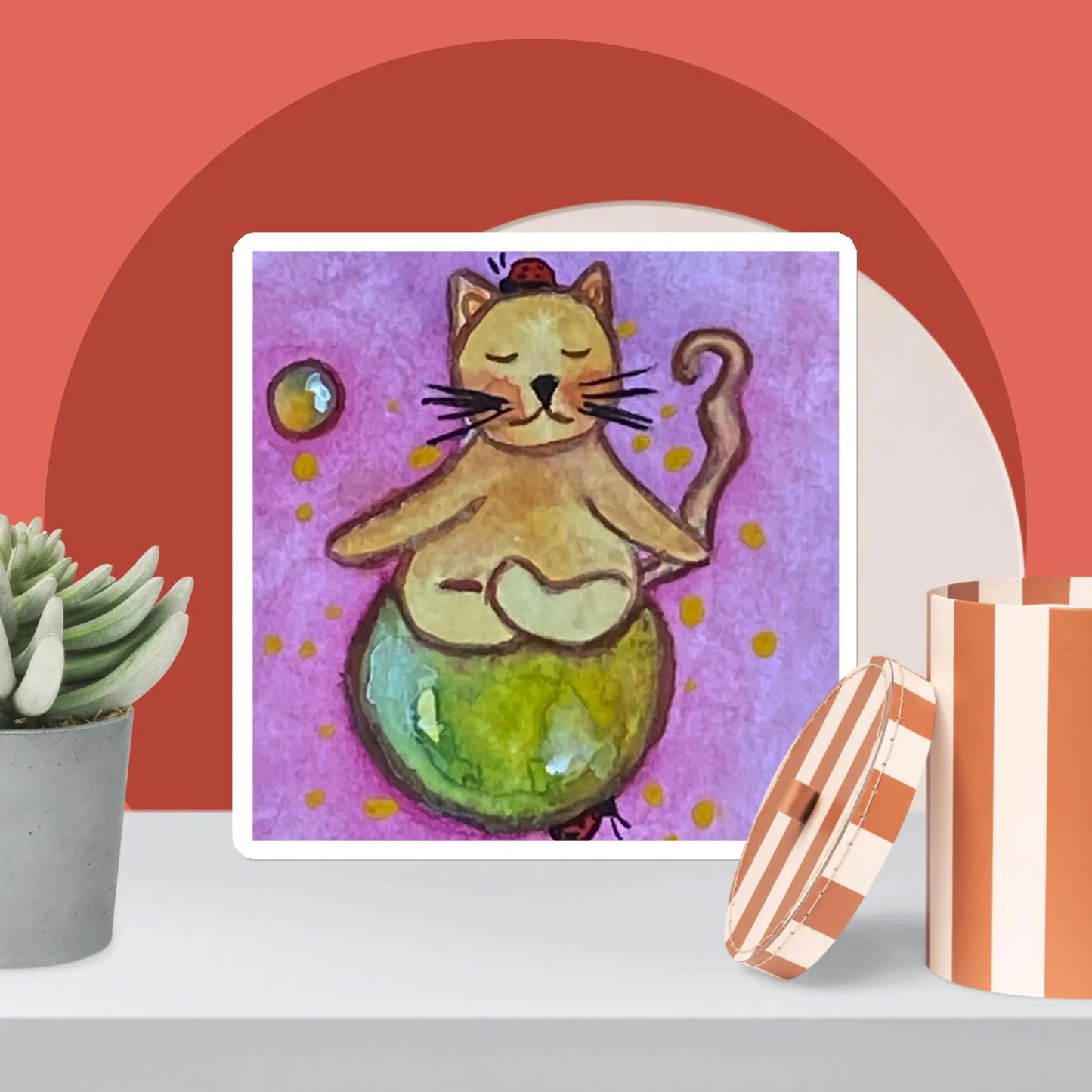 Magnet (cat meditating on a small planet)