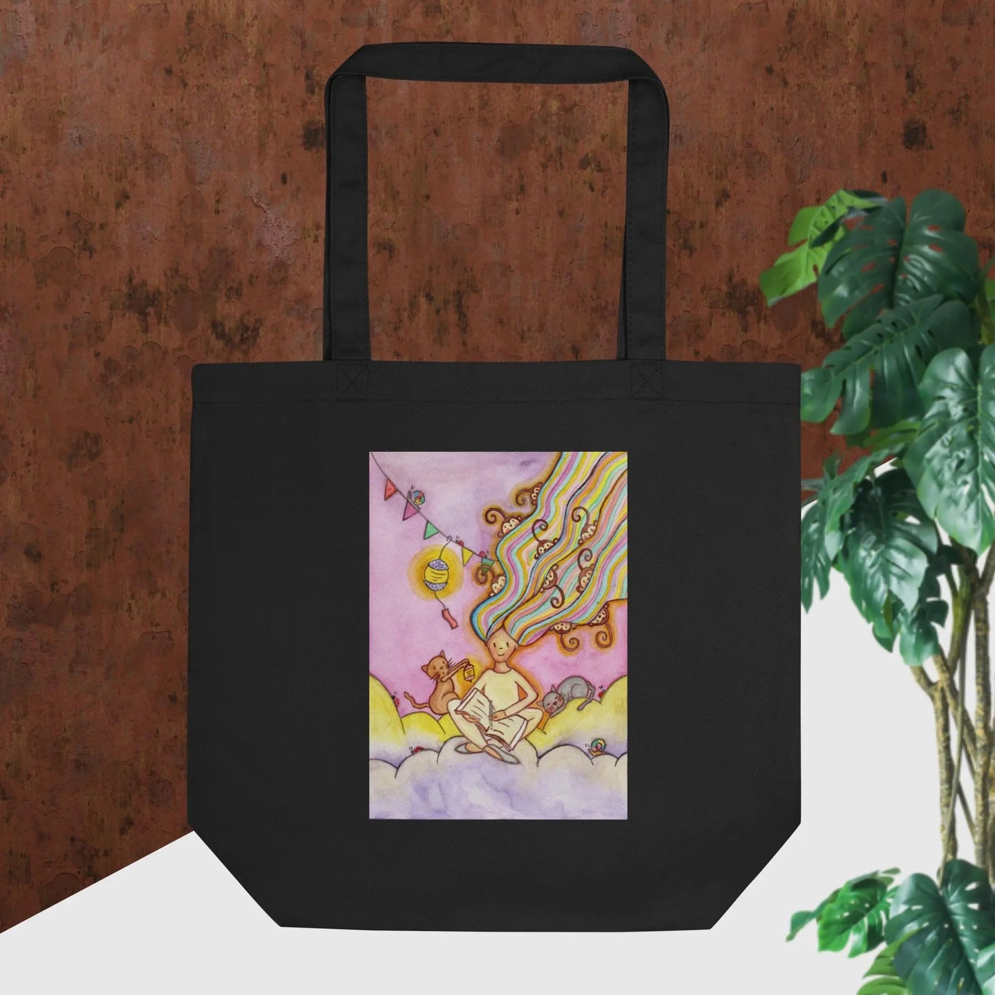 Eco Tote Bag (journaling helps to calm the monkey mind)