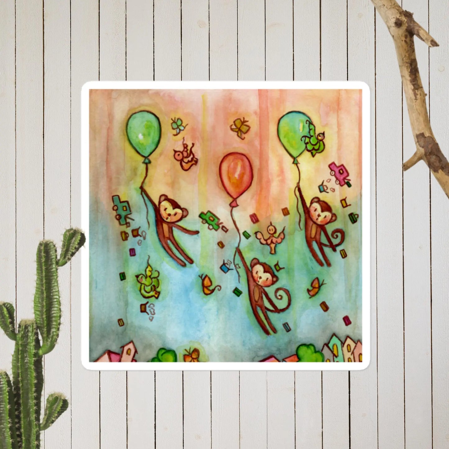 Bubble-free stickers (healing the monkey mind)