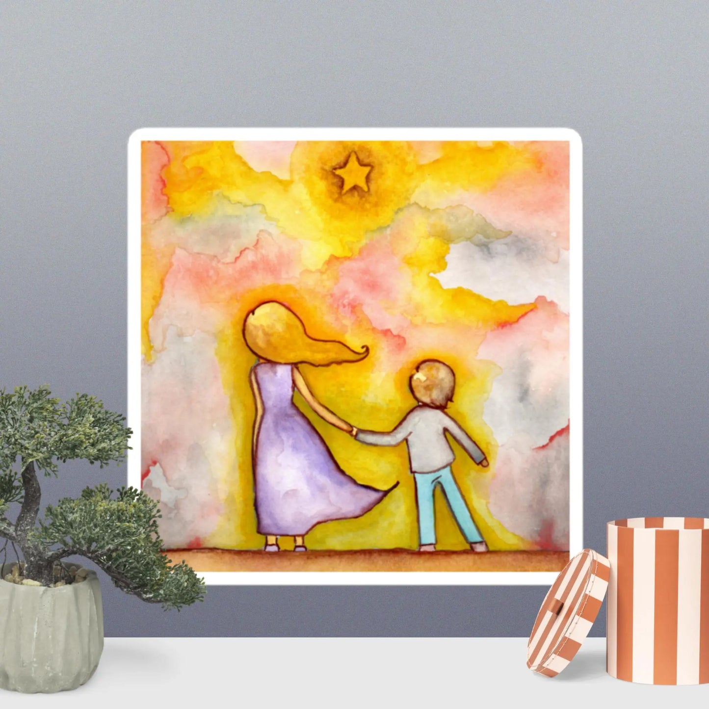 Bubble-Free Sticker (gazing at a star)