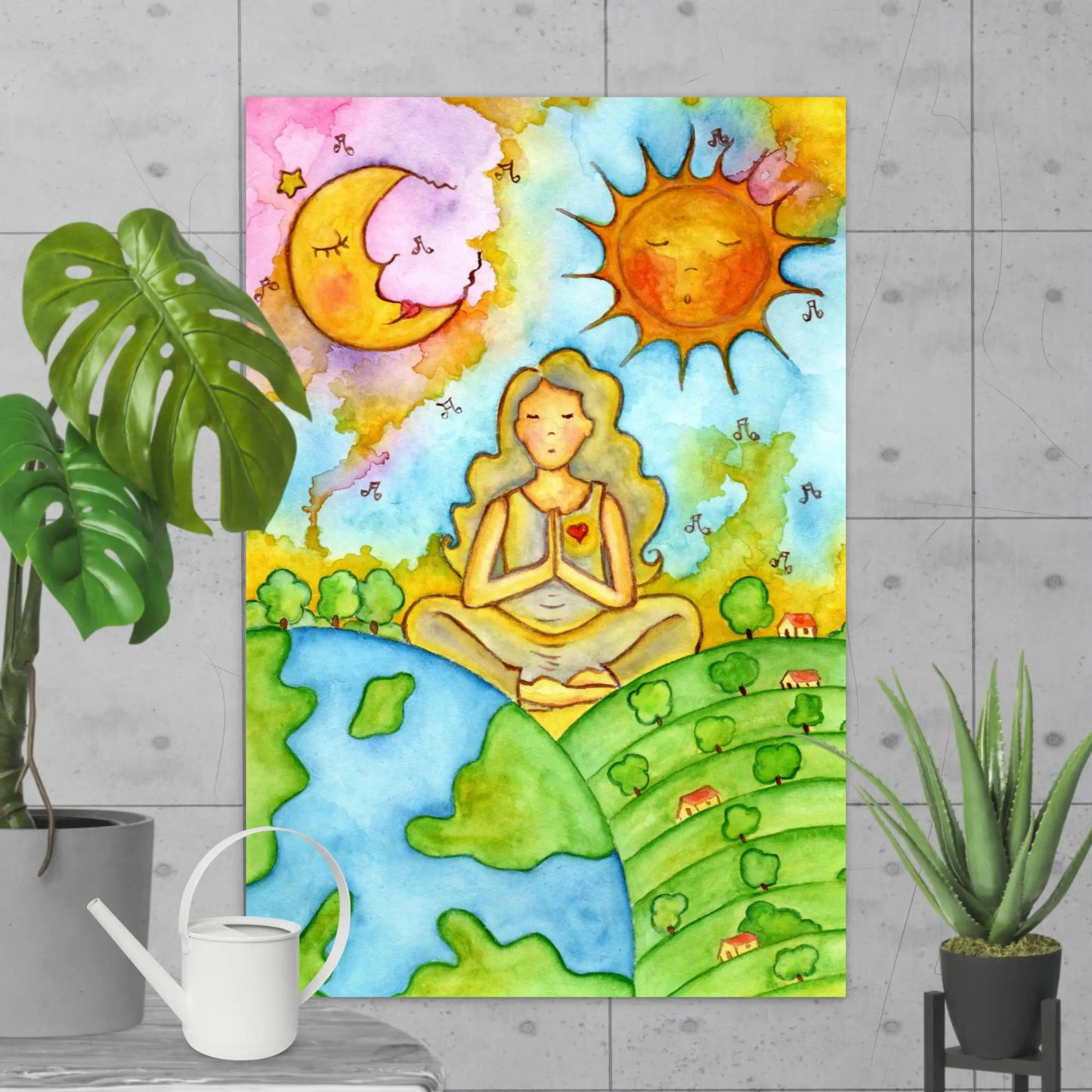 Postcard (meditating beneath the sun and moon)