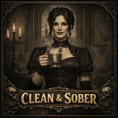 Clean & Sober Gothic Victorian Woman Coffee Mug | Dark Academia Recovery Cup