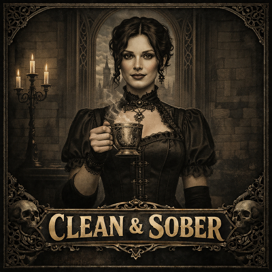 Clean & Sober Gothic Victorian Woman Coffee Mug | Dark Academia Recovery Cup