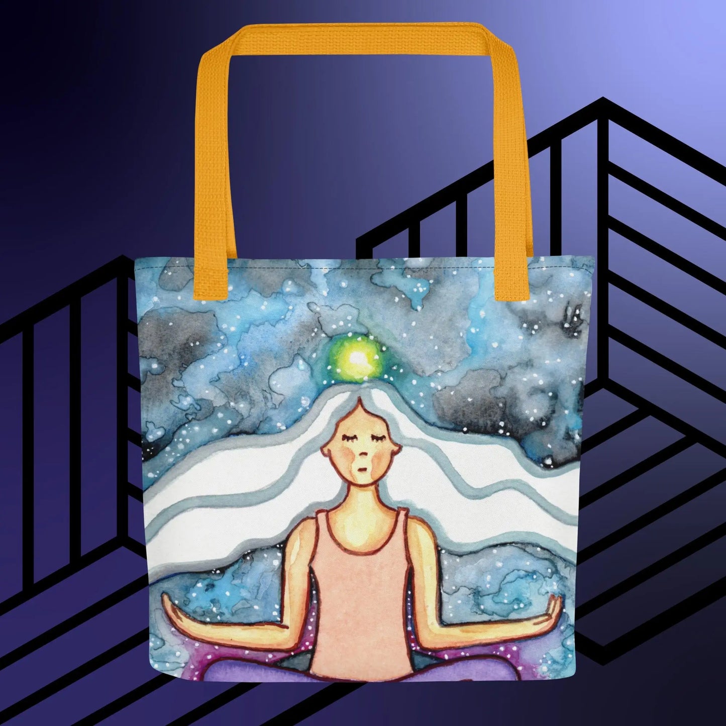 All-Over Print Tote Bag (the crown chakra)