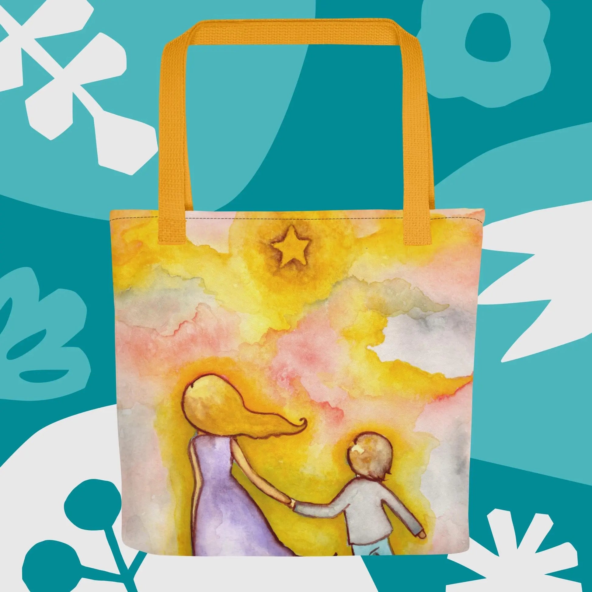 All-Over Print Tote Bag (gazing at a star)