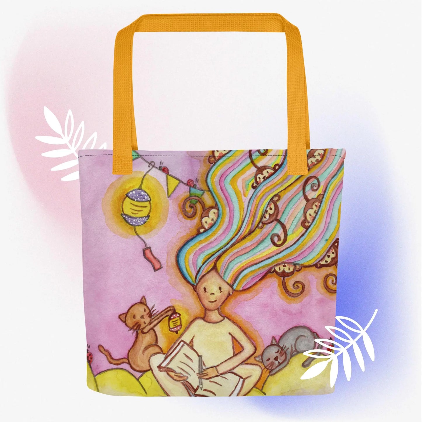 All-Over Print Tote Bag (journaling helps to calm the monkey mind)