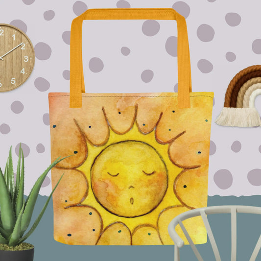 All-Over Print Tote Bag (the sun chanting)