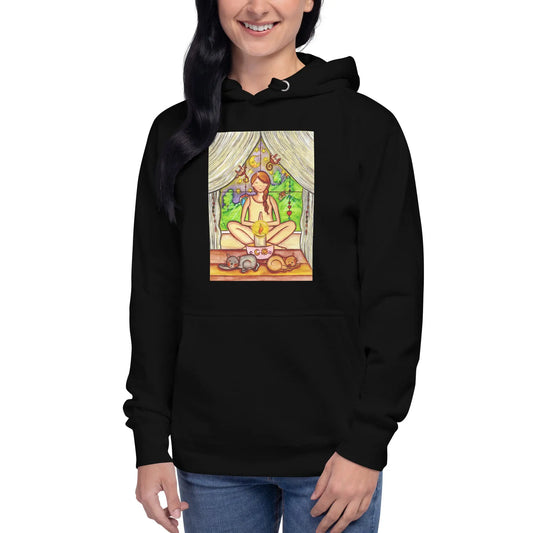 Unisex Pullover Hoodie (meditating on a still flame)