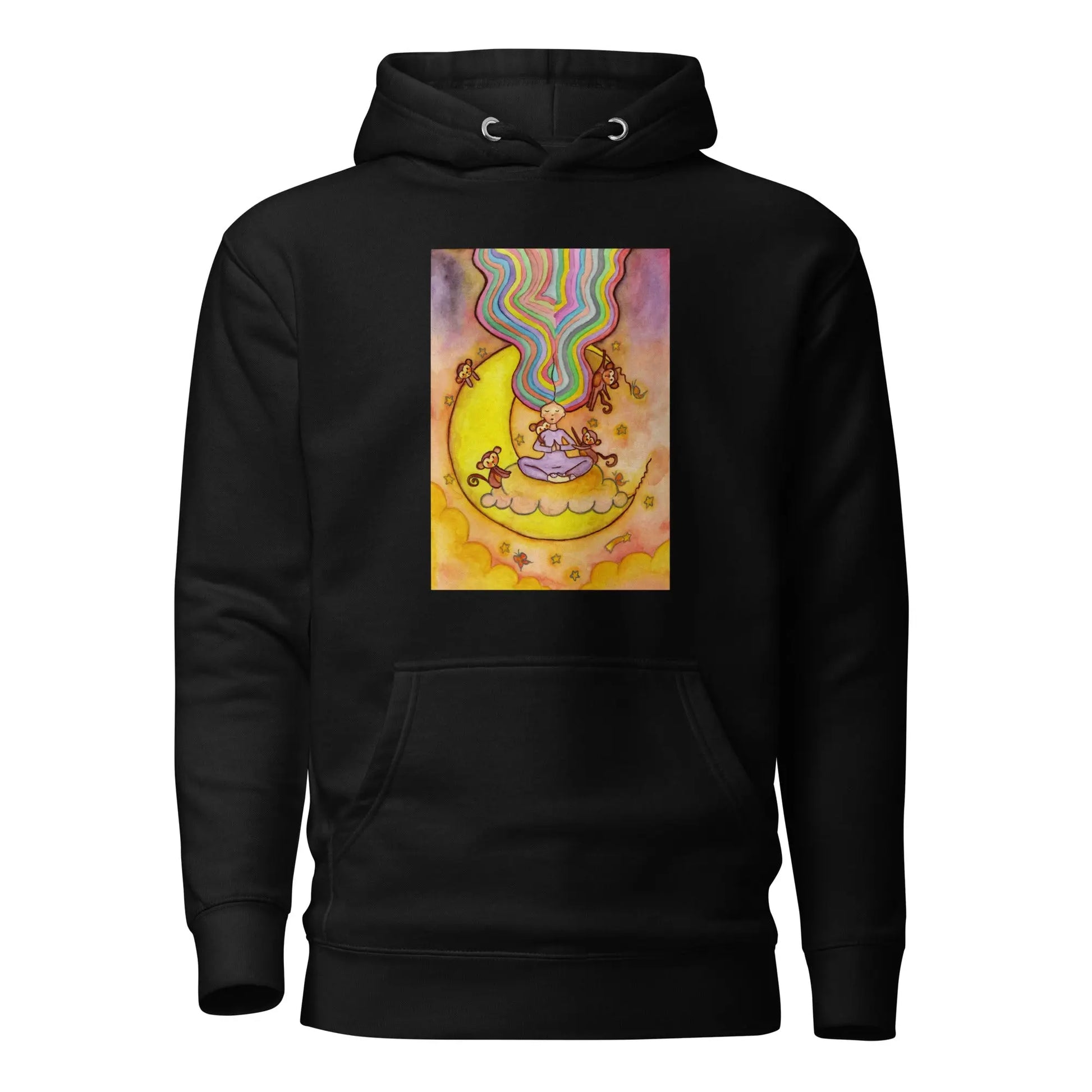 Unisex Pullover Hoodie (meditating on the moon)