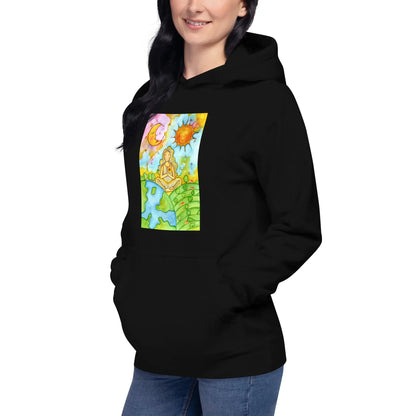 Unisex Pullover Hoodie (meditating beneath the sun and moon)