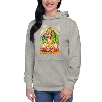 Unisex Pullover Hoodie (meditating on a still flame)