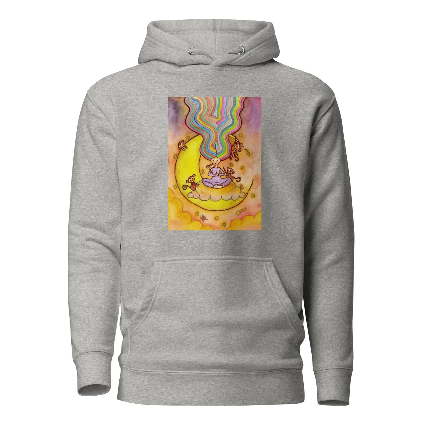 Unisex Pullover Hoodie (meditating on the moon)