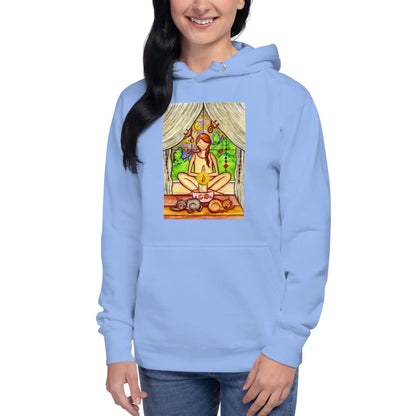Unisex Pullover Hoodie (meditating on a still flame)