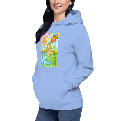 Unisex Pullover Hoodie (meditating beneath the sun and moon)