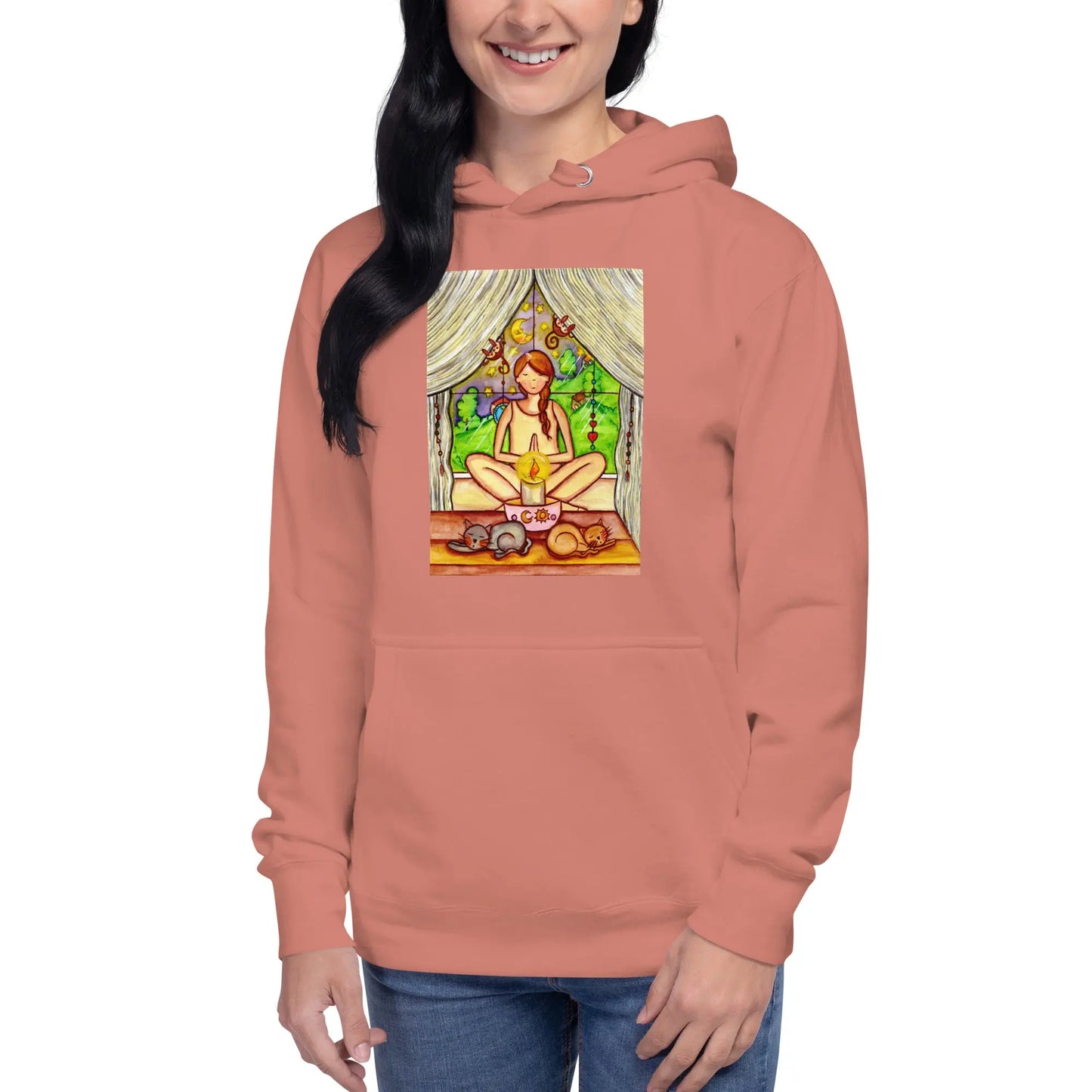 Unisex Pullover Hoodie (meditating on a still flame)