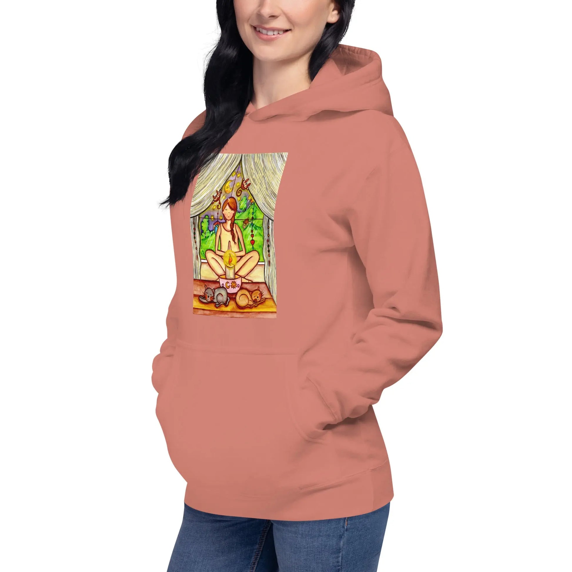 Unisex Pullover Hoodie (meditating on a still flame)