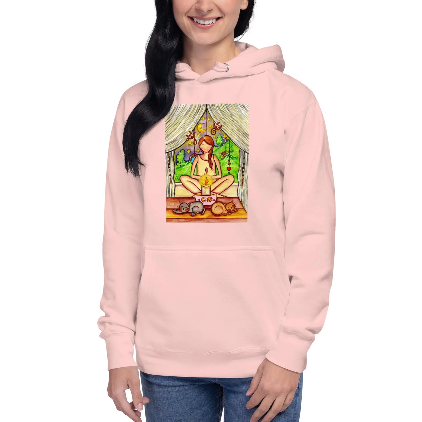 Unisex Pullover Hoodie (meditating on a still flame)