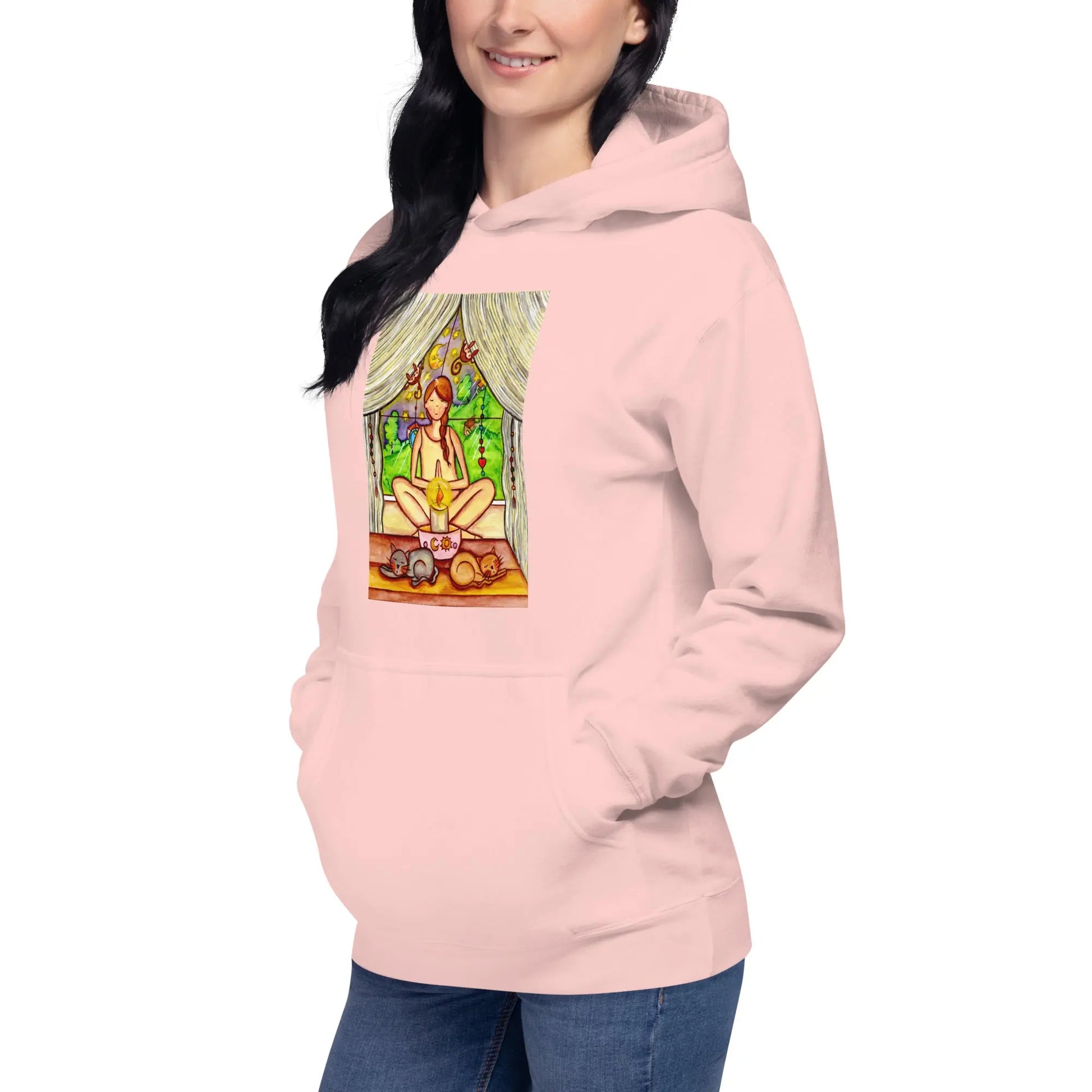 Unisex Pullover Hoodie (meditating on a still flame)