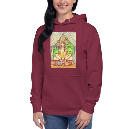 Unisex Pullover Hoodie (meditating on a still flame)