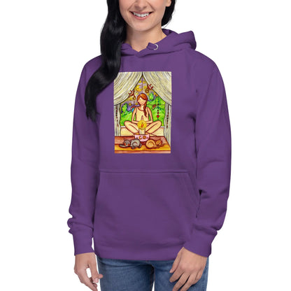 Unisex Pullover Hoodie (meditating on a still flame)