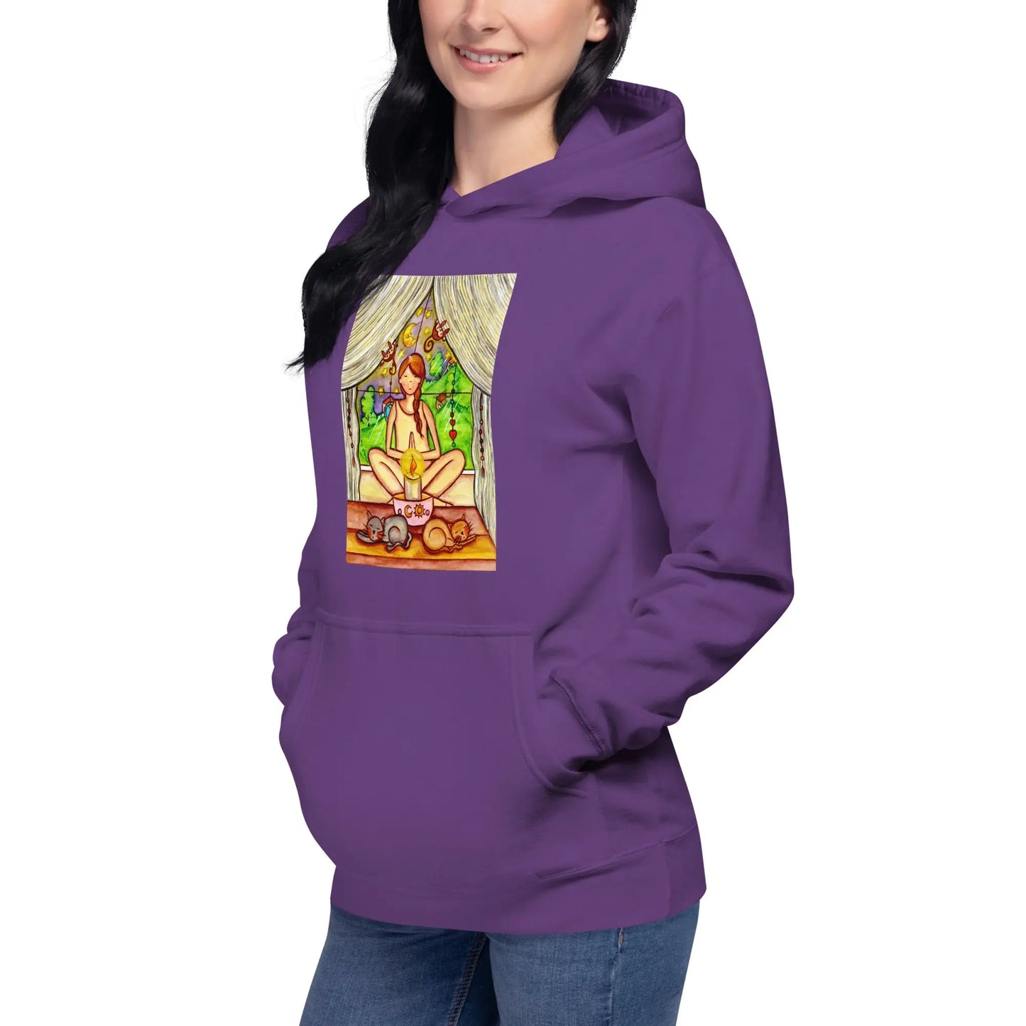 Unisex Pullover Hoodie (meditating on a still flame)