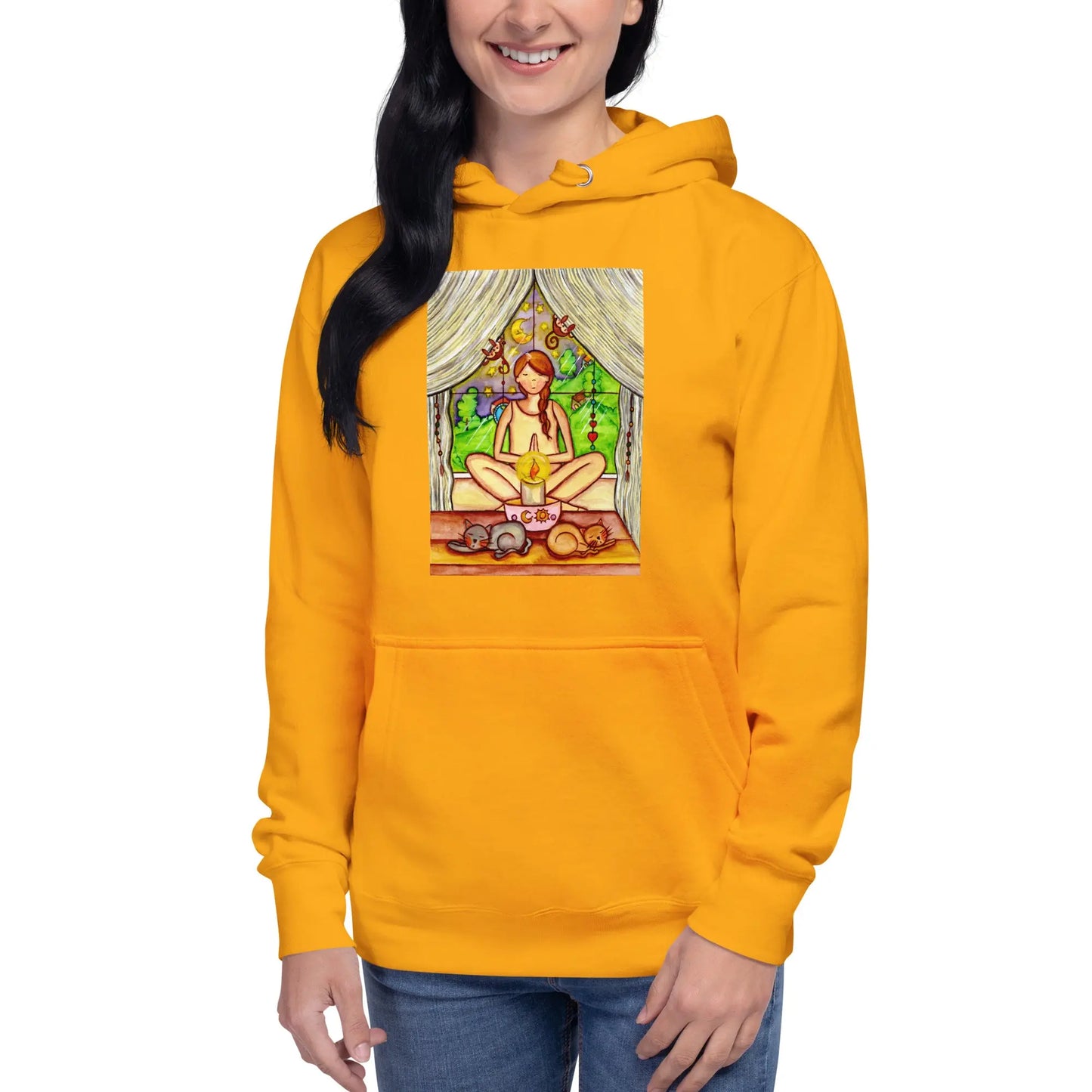 Unisex Pullover Hoodie (meditating on a still flame)