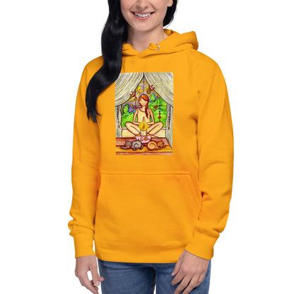 Unisex Pullover Hoodie (meditating on a still flame)