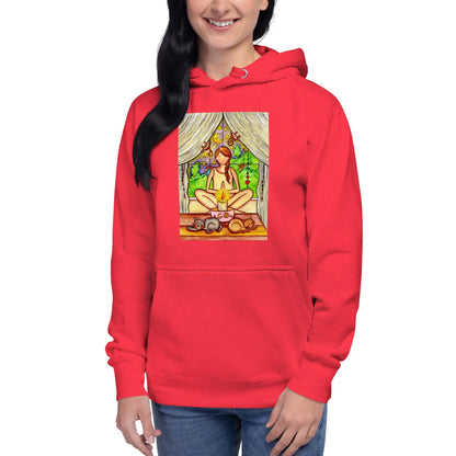 Unisex Pullover Hoodie (meditating on a still flame)