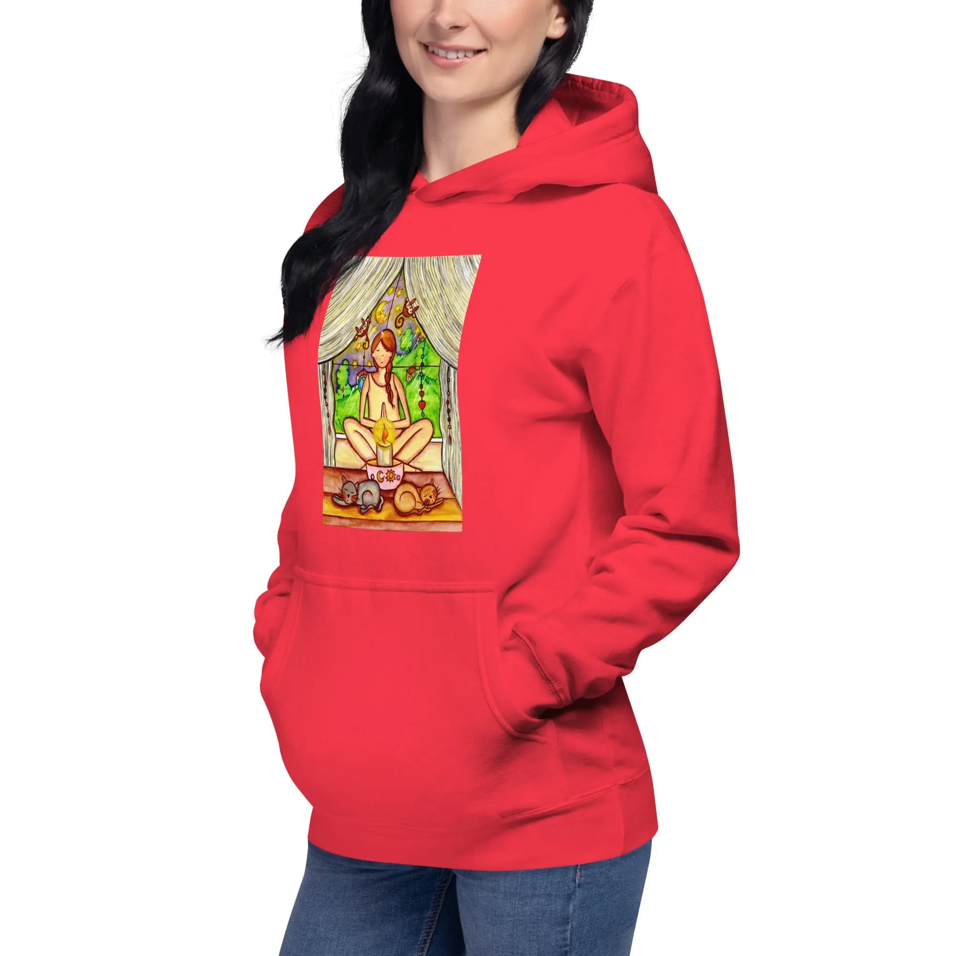 Unisex Pullover Hoodie (meditating on a still flame)