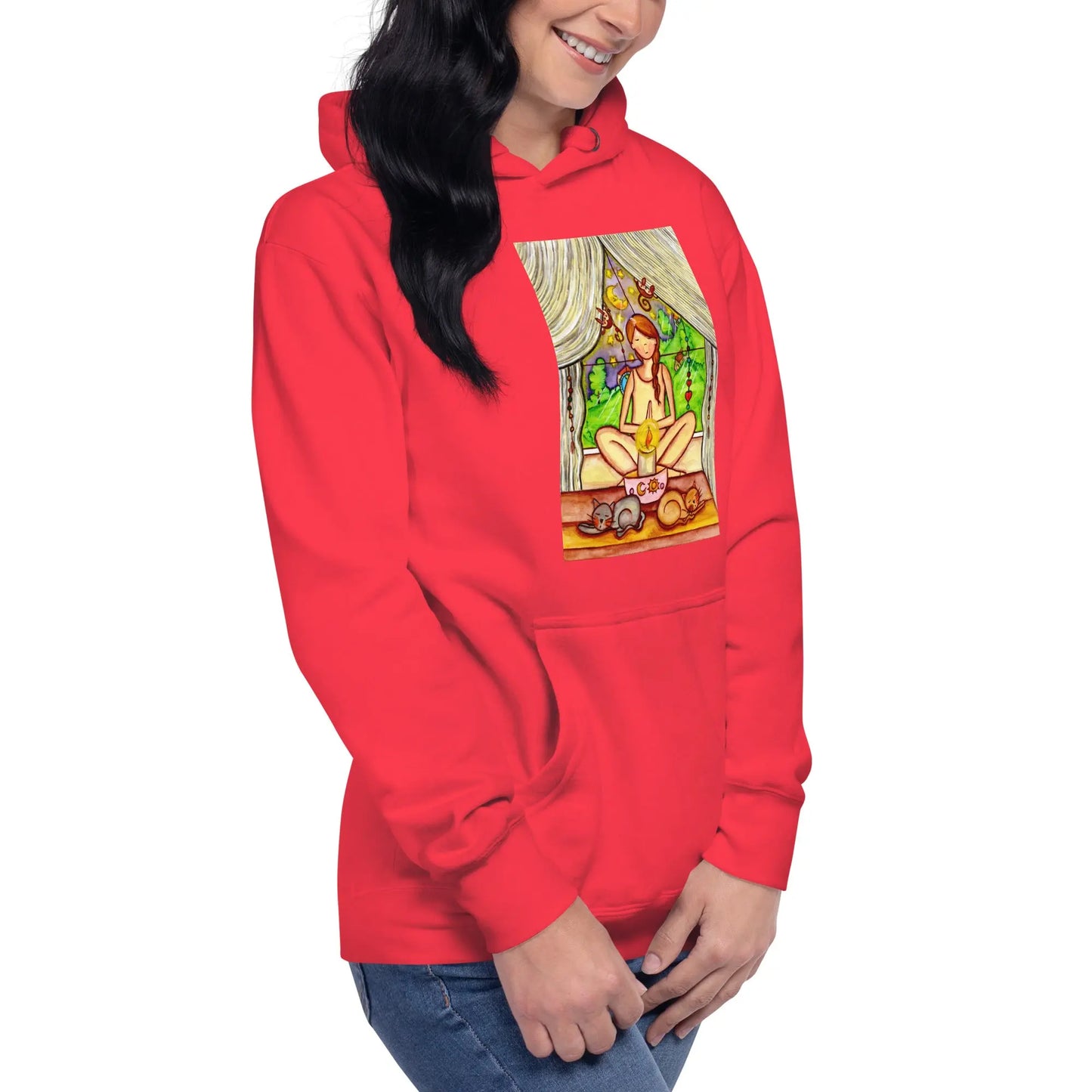 Unisex Pullover Hoodie (meditating on a still flame)