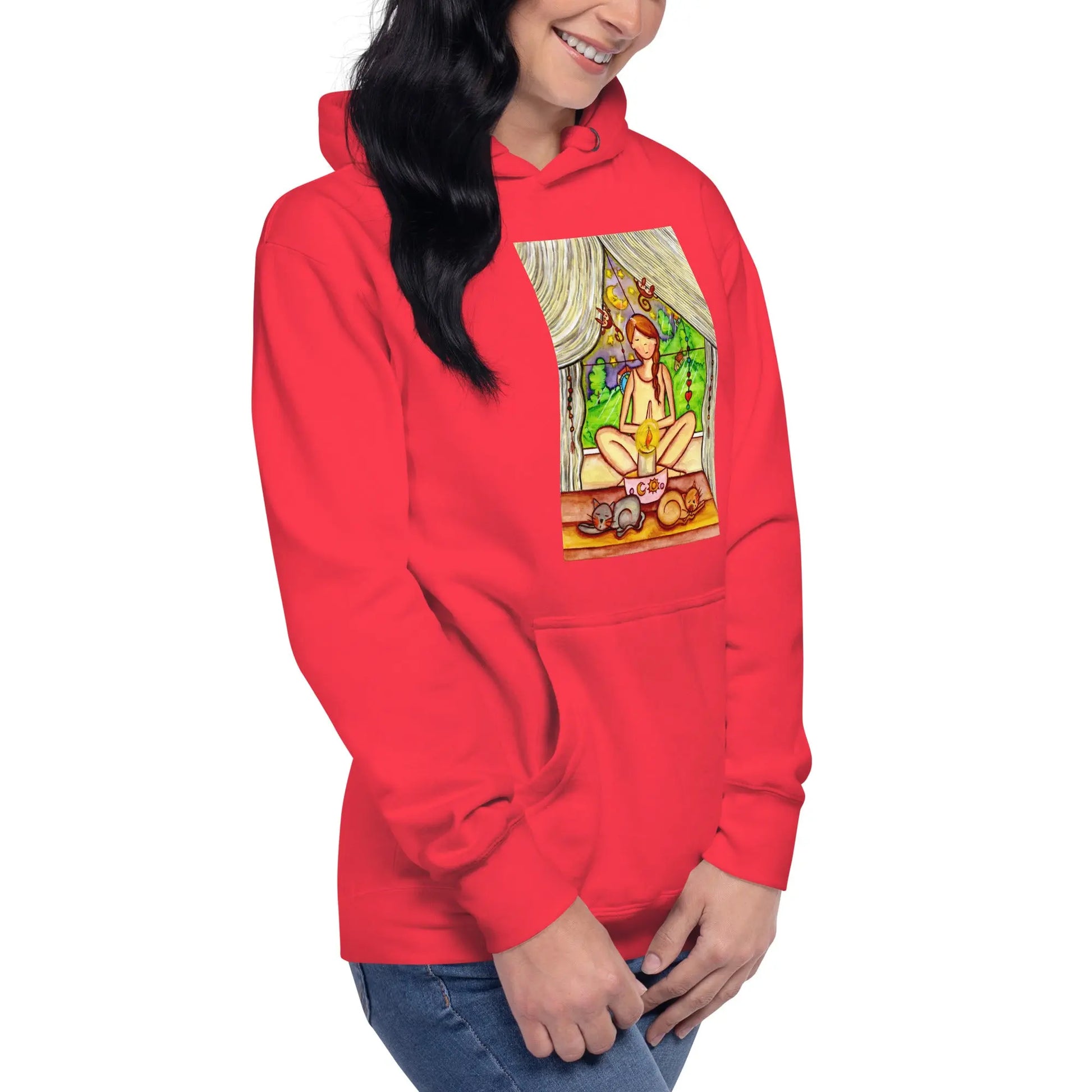 Unisex Pullover Hoodie (meditating on a still flame)