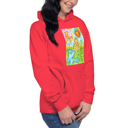 Unisex Pullover Hoodie (meditating beneath the sun and moon)