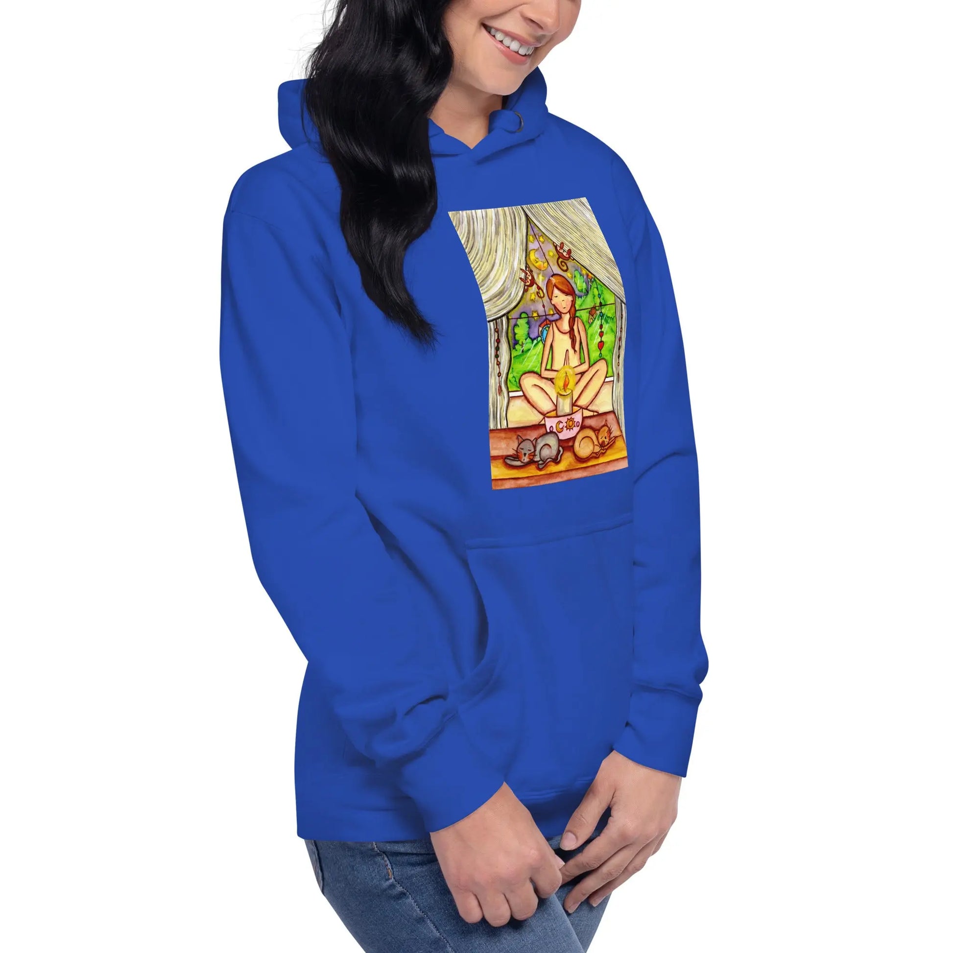 Unisex Pullover Hoodie (meditating on a still flame)