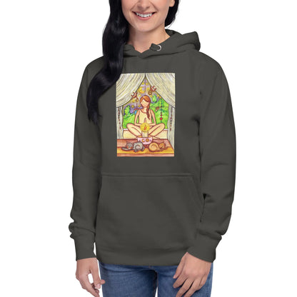 Unisex Pullover Hoodie (meditating on a still flame)