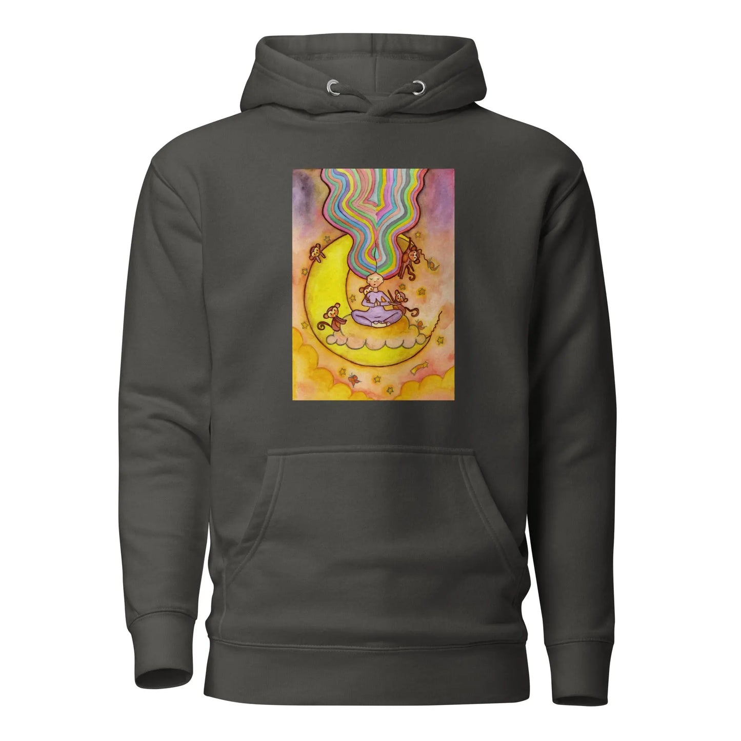 Unisex Pullover Hoodie (meditating on the moon)
