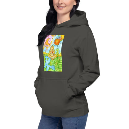 Unisex Pullover Hoodie (meditating beneath the sun and moon)