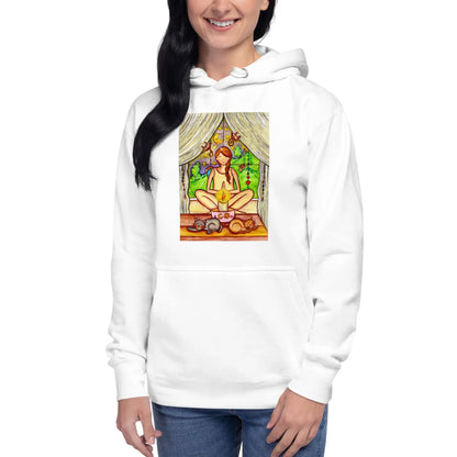 Unisex Pullover Hoodie (meditating on a still flame)