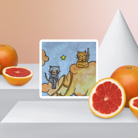 Magnet (cats meditating on a cloud)