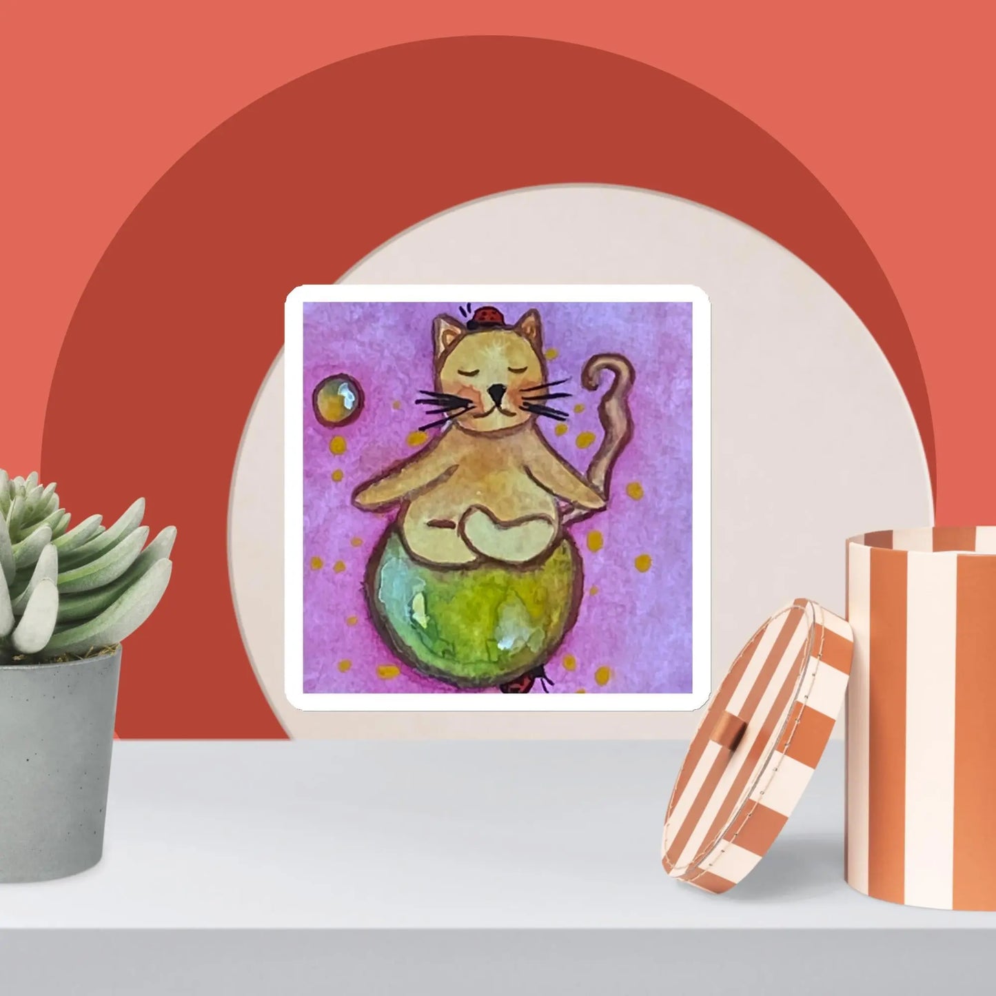 Magnet (cat meditating on a small planet)