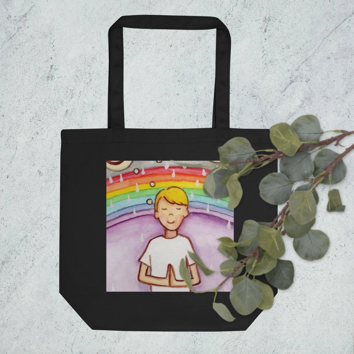 Eco Tote Bag (meditating underneath a rainbow)