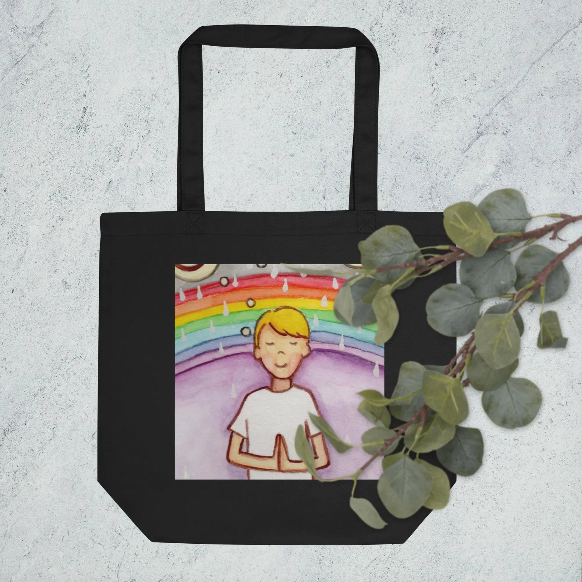 Eco Tote Bag (meditating underneath a rainbow)