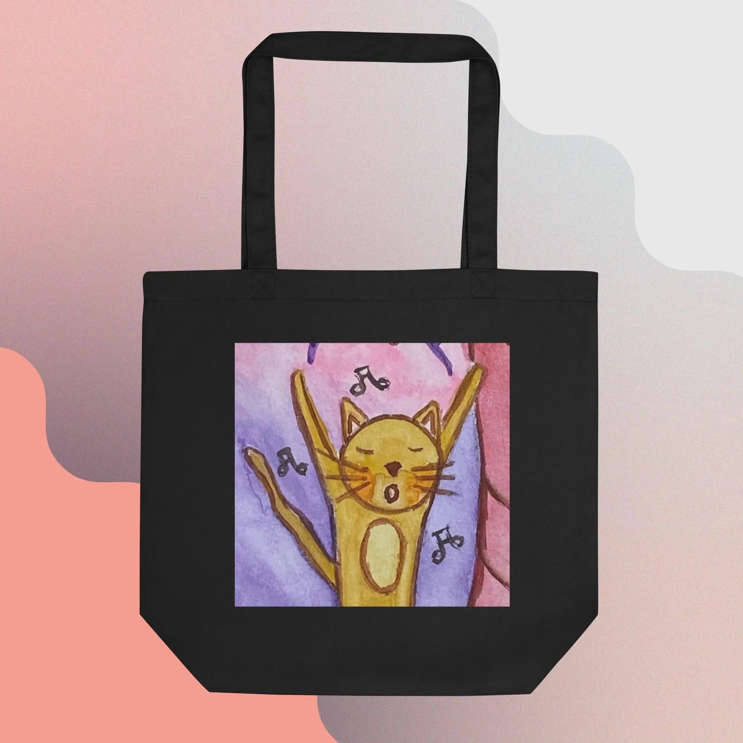 Eco Tote Bag (cat chanting standing up)