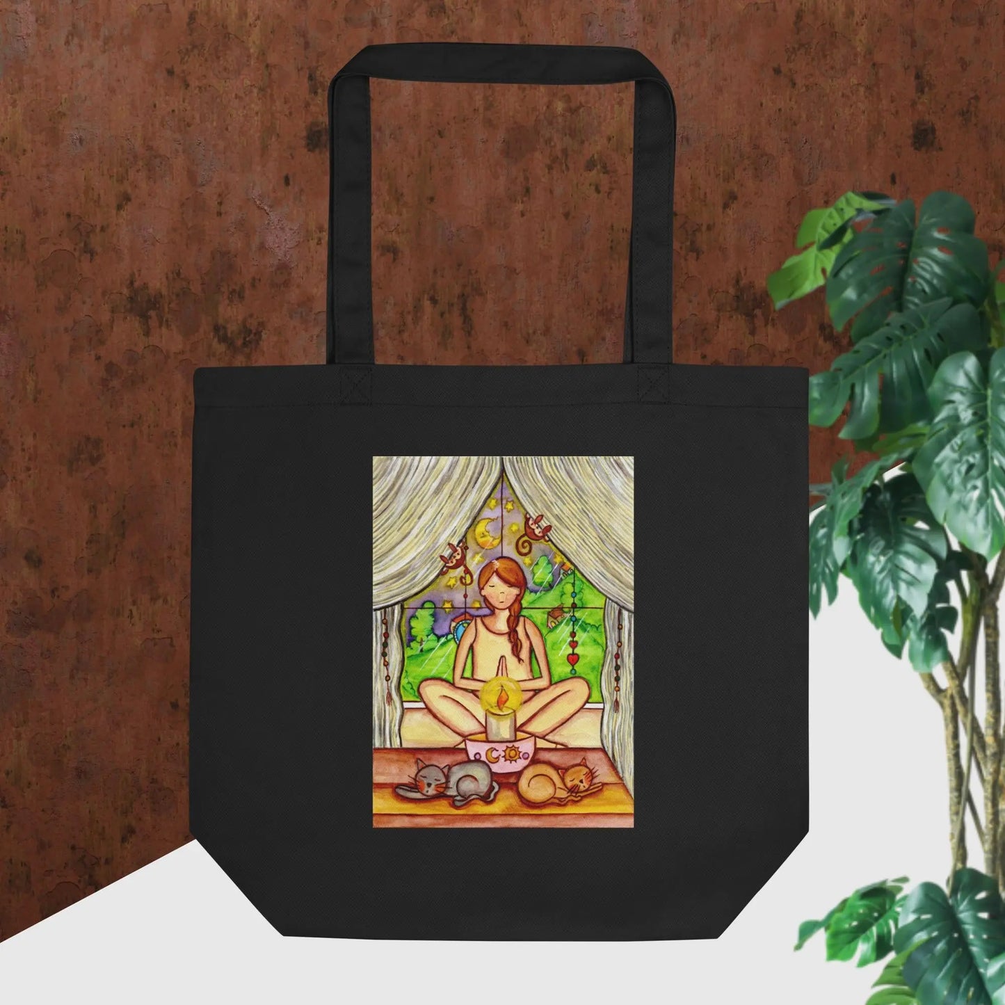 Eco Tote Bag (meditating on a still flame)