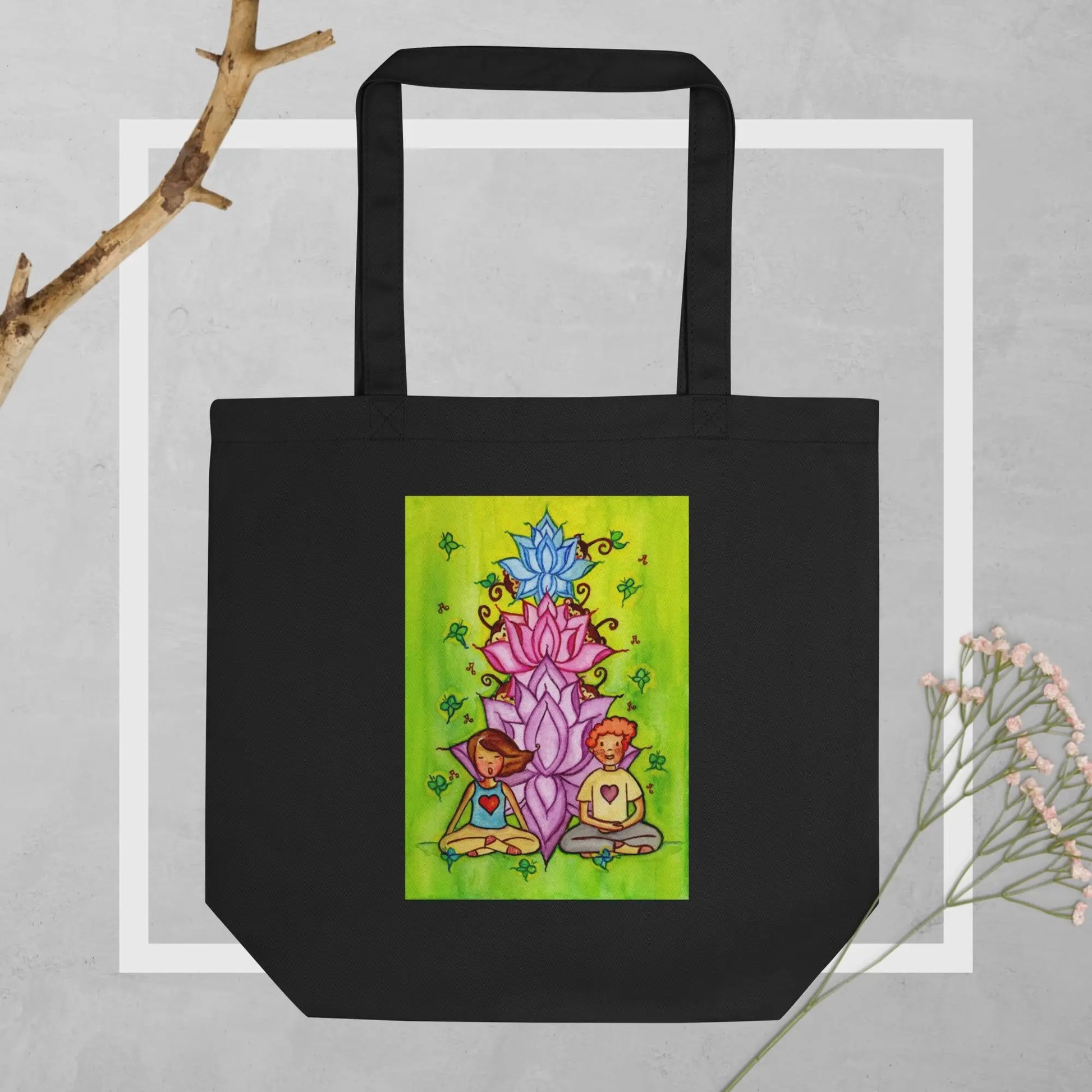 Eco Tote Bag (chanting helps to calm the monkey mind)