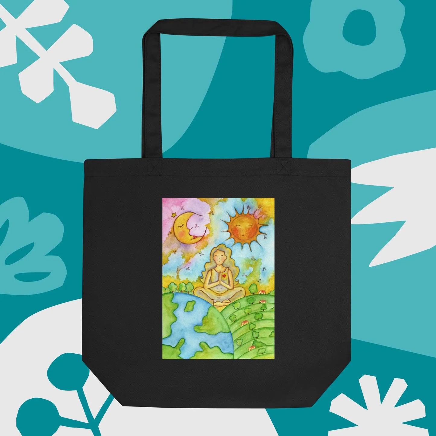 Eco Tote Bag (meditating beneath the sun and moon)