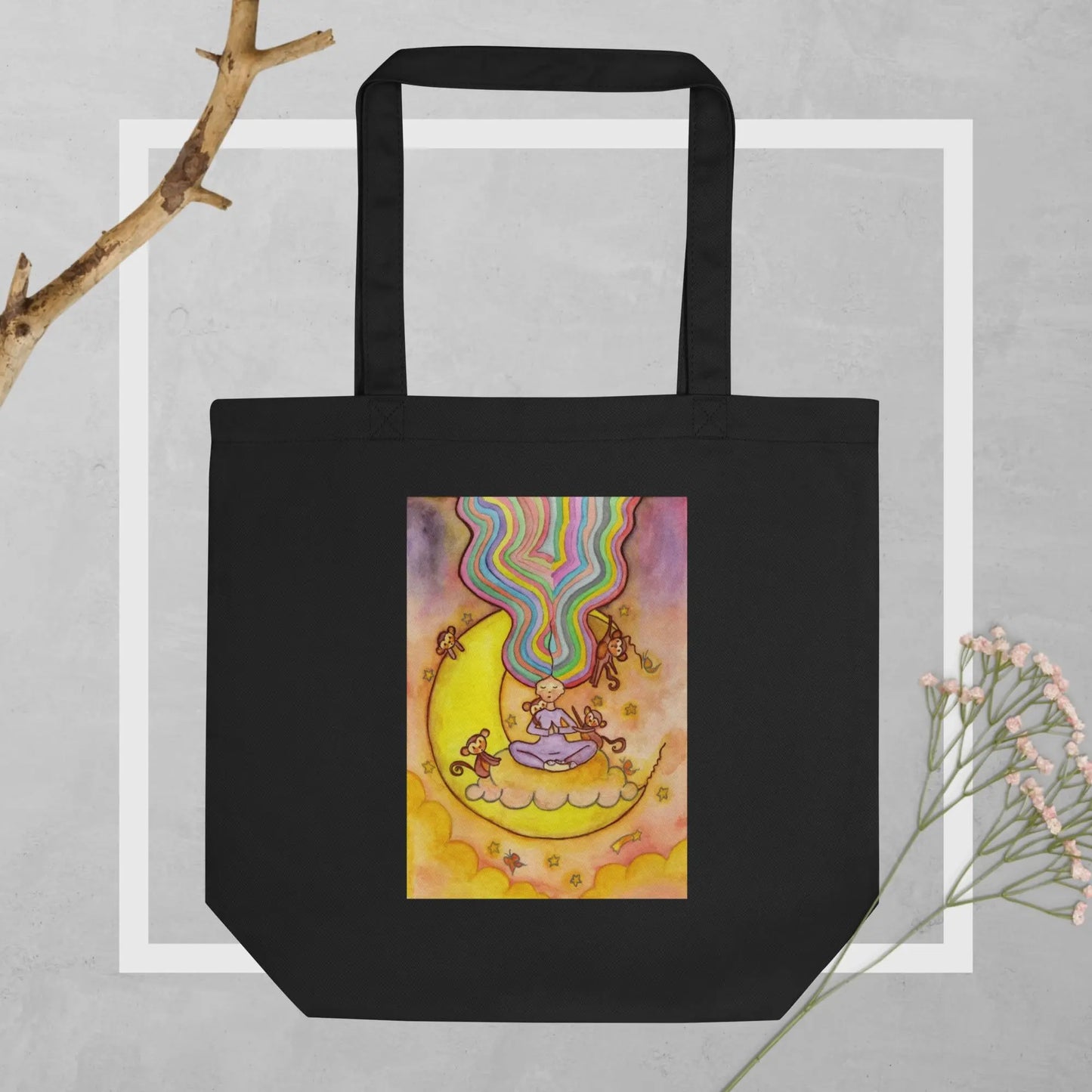 Eco Tote Bag (meditating on the moon)