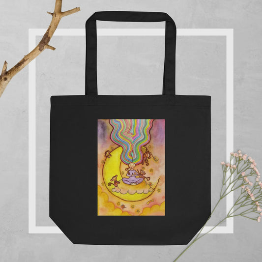 Eco Tote Bag (meditating on the moon)