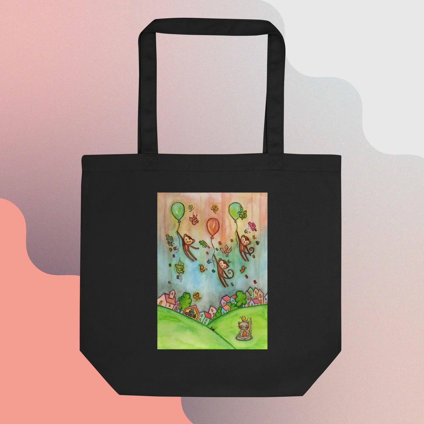 Eco Tote Bag (releasing the monkey mind through meditation)